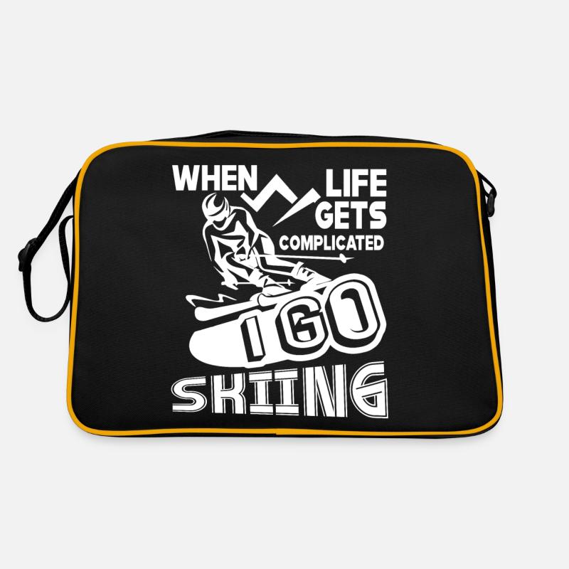 Skiing I Go Skiing When Life Gets Complicated Retro Bag