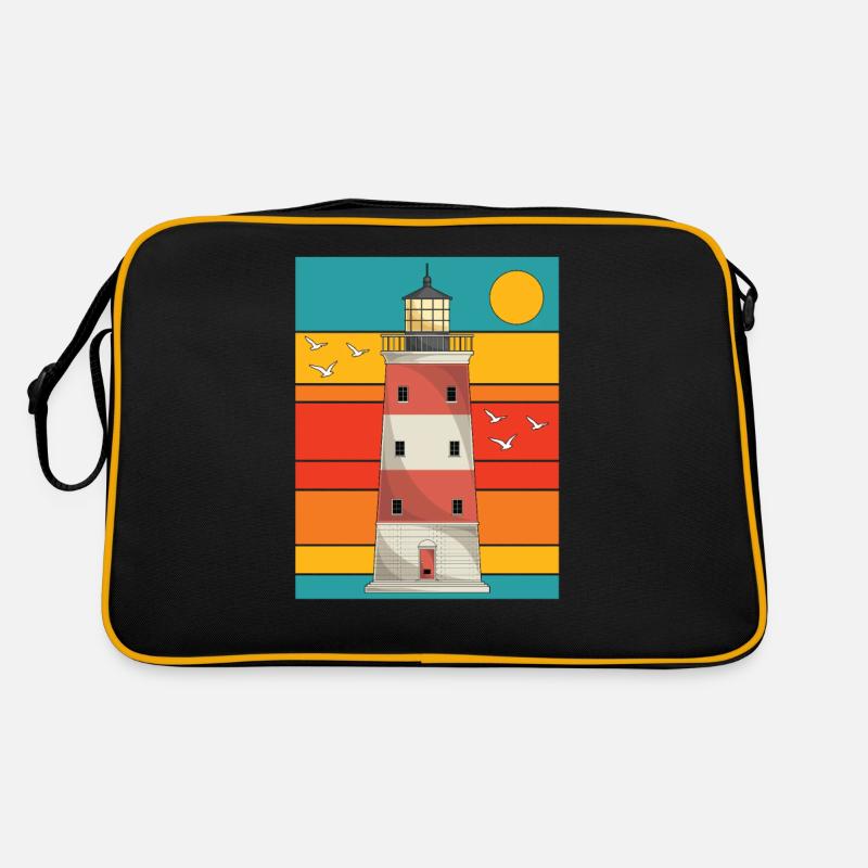 Ocean Full Moon Gift Retro Lighthouse Retro Bag