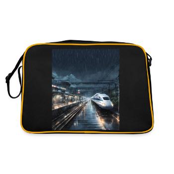Japan Train Rainy Night - Retro Bag - black/gold - Back