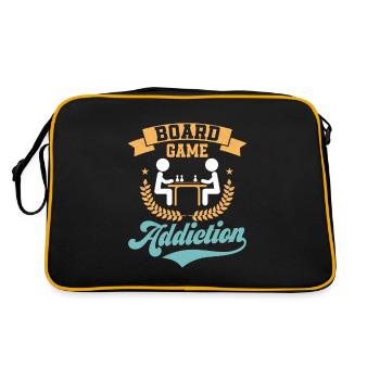 Board Game Addict Nerd Gamer Tabletop Player - Retro Tasche - Schwarz/Gold - Hinten