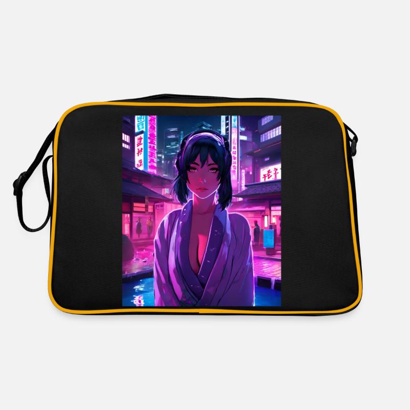Japan - Retro Tasche - Schwarz/Gold