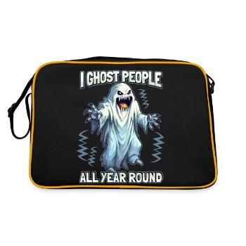 Horror Ghost, Ghosts Funny Saying Horror - Retro Bag - black/gold - Back