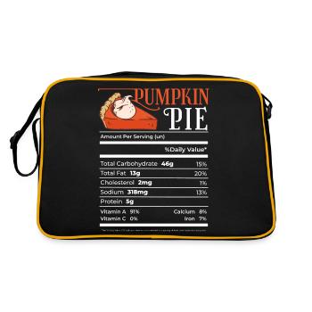 Pumpkin Pie Funny Thanksgiving Christmas Matching - Retro Bag - black/gold - Back