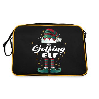 Lutin de golf drôle famille Noël Noël - Sac Retro - noir/or - Dos