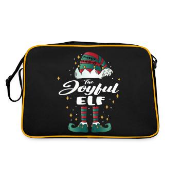 joyful elf funny family christmas christmas - Retro Bag - black/gold - Back