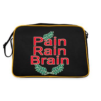 Sprachbegabung - Reim - Pun - Retro Tasche - Schwarz/Gold - Hinten