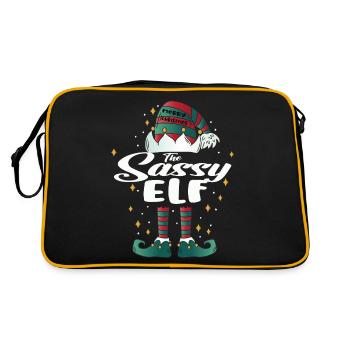 Elfe impertinent drôle famille Noël Noël - Sac Retro - noir/or - Dos