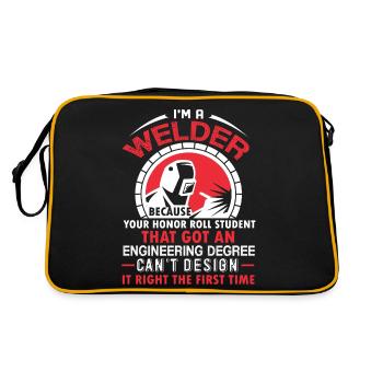 Welder First Time - Retro Bag - black/gold - Back