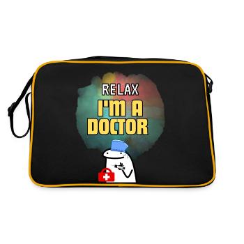 Entspann dich, ich bin ein Arzt, der beste Arzt aller Zeiten - Retro Tasche - Schwarz/Gold - Hinten
