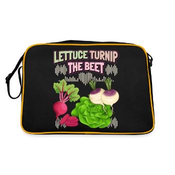 Betterave, Salade, Légumes, Drôle De Dire Végétalien - Sac Retro - noir/or - Dos