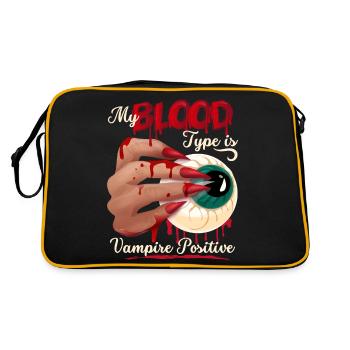 Vampire Blood, Bloodsucker Funny Saying - Retro Bag - black/gold - Back