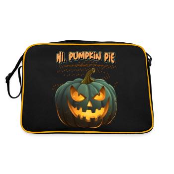 Pumpkin Pie, Pumpkin Saying, Halloween Pumpkins - Retro Bag - black/gold - Back
