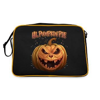 Funny Pumpkin Saying, Scary Pumpkin Pie - Retro Bag - black/gold - Back