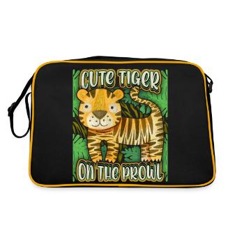 Jungle Tiger, Funny Saying, Kawaii Tiger - Retro Bag - black/gold - Back