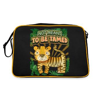 Tigre Kawaii, Tigre De La Jungle, Dicton Drôle - Sac Retro - noir/or - Dos