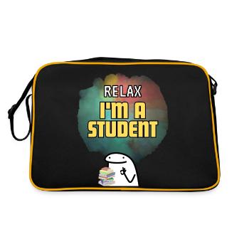 Relax, I am a Student Funny Design for Students - Retro Bag - black/gold - Back