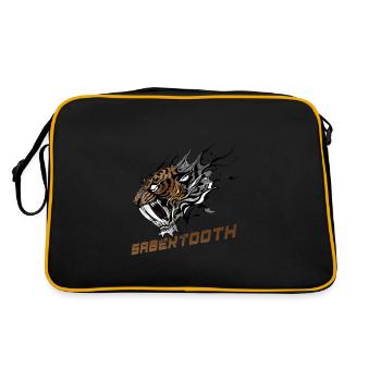 Fierce Sabertooth Tiger - Retro Bag - black/gold - Back