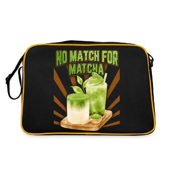 Matcha Tea, Matcha Latte Funny Saying, Pun - Retro Bag - black/gold - Back