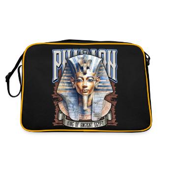 Ägyptischer Pharao, Tut-Ench-Amun, Ägyptisch - Retro Tasche - Schwarz/Gold - Hinten