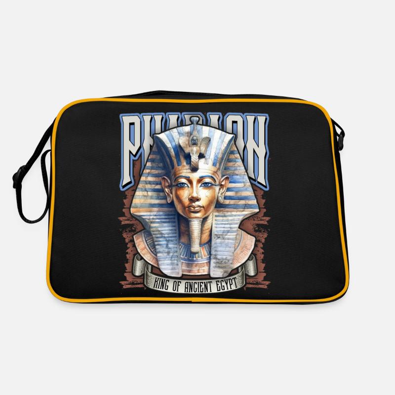 Pharaon égyptien, Tut-Ench-Amon, égyptien - Sac Retro - noir/or