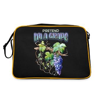 Grapes, funny saying grapevine illustration - Retro Bag - black/gold - Back