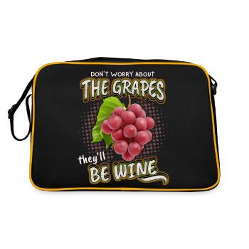 Funny Wine Saying, Grapes, Wine Drinker Pun - Retro Bag - black/gold - Back