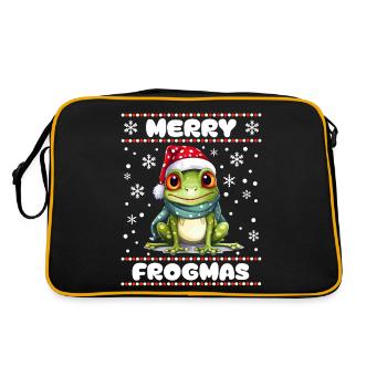 Mignon Grenouille Souhaite Joyeux Noël - Sac Retro - noir/or - Dos