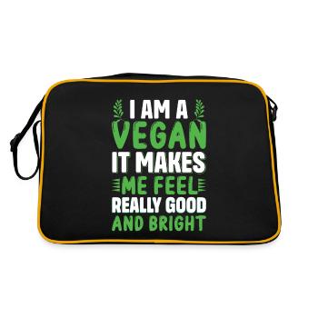 Je suis végétalienne, ça me fait vraiment du bien... - Sac Retro - noir/or - Dos