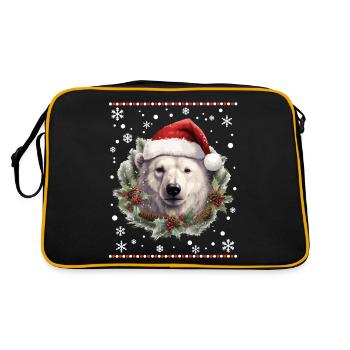 L’ours polaire avec un chapeau de Noël célèbre Noël - Sac Retro - noir/or - Dos
