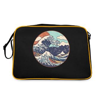Kanagawa Japanese The great wave - Retro Bag - black/gold - Back