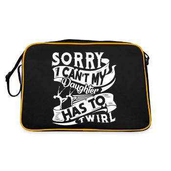 Baton Twirling My Daughter Has To Baton Twirling - Retro Bag - black/gold - Back