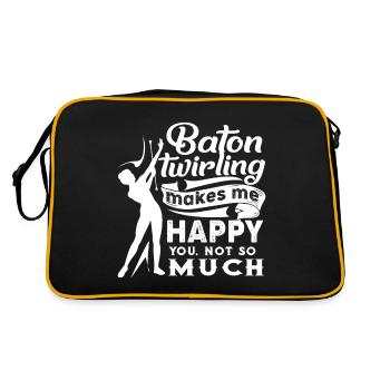 Baton Twirling Baton Twirling Makes Me Happy - Retro Bag - black/gold - Back