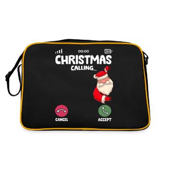 Weihnachten nennt Weihnachtspyjama lustigen Baum - Retro Tasche - Schwarz/Gold - Hinten