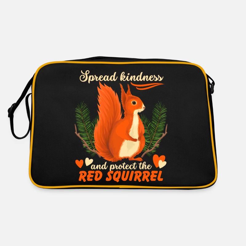 Lustiger Eichhörnchen Spruch, Rotes Eichhörnchen Retro Tasche