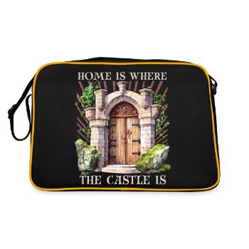 Castles and palaces, funny saying Middle Ages - Retro Bag - black/gold - Back