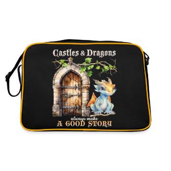 Castles, Palaces and Dragons Medieval Fairy Tales - Retro Bag - black/gold - Back