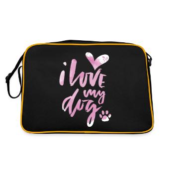 Chien-maman, chien-papa disant, chien, je-aime-mon-chien - Sac Retro - noir/or - Dos