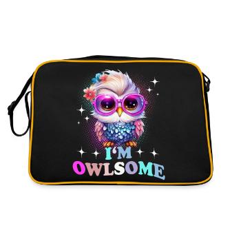 Owl Owls I'm Owlsome - Retro Bag - black/gold - Back