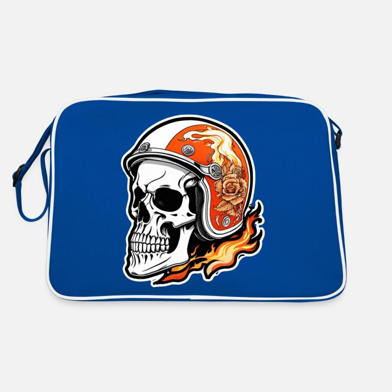 Retro Style Motorcycle - Skull and Skeleton Retro Bag