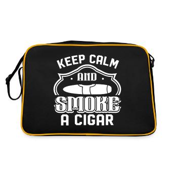 Cigar Smoking Keep Calm and Smoke a Cigar - Retro Bag - black/gold - Back