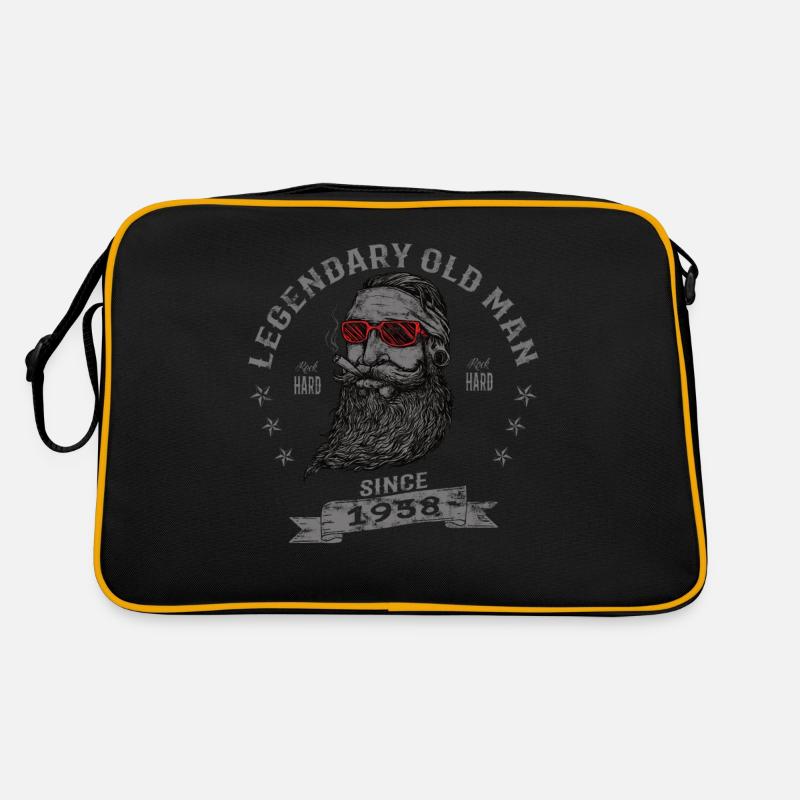 1958 Geburtstag Legendary Old Man - Retro Tasche - Schwarz/Gold