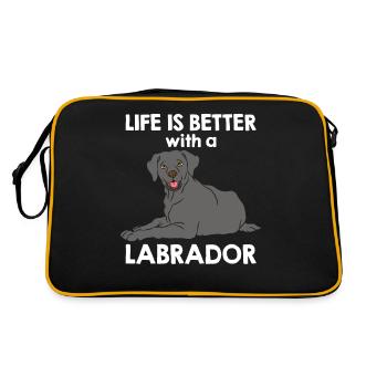 Labrador Hund Labrador Retriever - Retro Tasche - Schwarz/Gold - Hinten