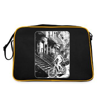 NYC Comic Image: Distinctive Design for Bikers - Retro Bag - black/gold - Back