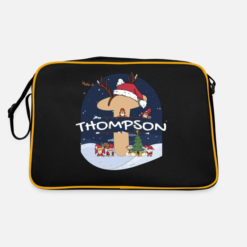 Génial Thompson nom w chapeau de père Noël dans le thème de Noël Sac Retro