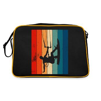Kitesurf Kitesurf Kitesurf Kiteboarder - Sac Retro - noir/or - Dos