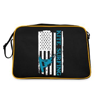 Kitesurf Kitesurf Kitesurf Kiteboarder - Sac Retro - noir/or - Dos