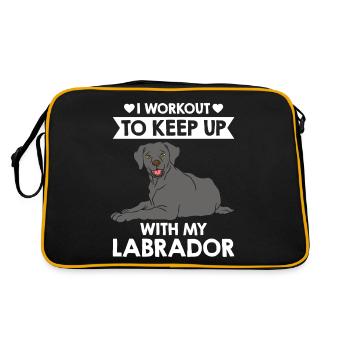 Labrador Hund Labrador Retriever - Retro Tasche - Schwarz/Gold - Hinten