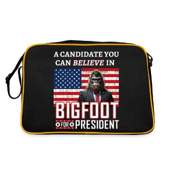 Bigfoot For President! - Retro Bag - black/gold - Back