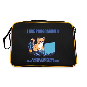 Je suis programmeur, chat de travail - Sac Retro - noir/or - Dos