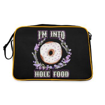 Donuts Design, Funny Donuts Saying, Pun - Retro Bag - black/gold - Back